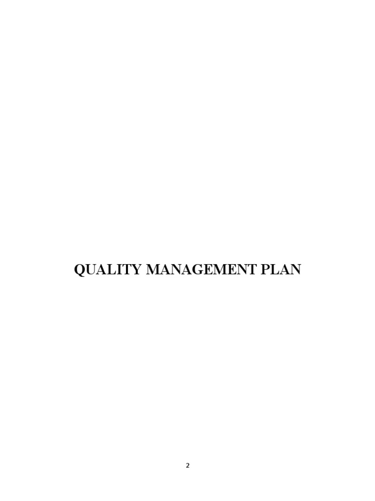 Form 6 Quality Management Plan | PDF | Specification (Technical ...