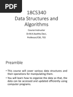 18CS340 Data Structures and Algorithms: Course Instructor Dr.M.K.Kavitha Devi, Professor/CSE, TCE