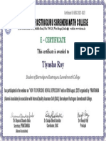 Certificate For Tiyasharoy001@