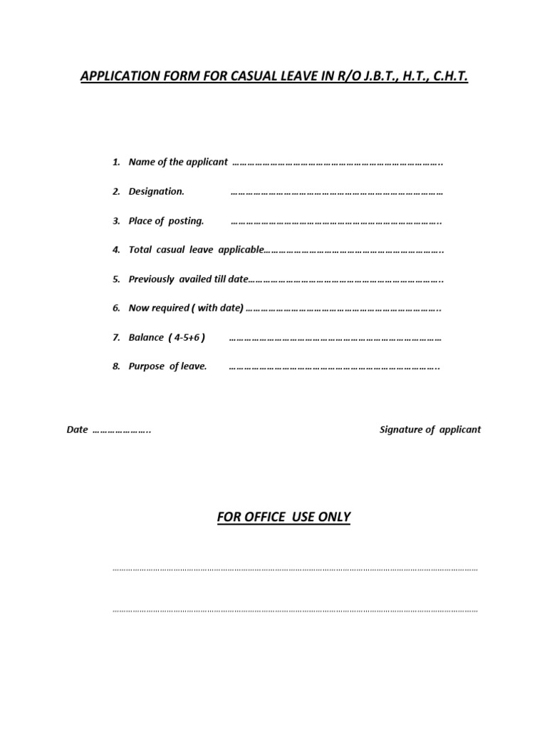Casual Leave Format | PDF