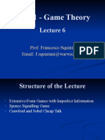 EC941 - Game Theory: Prof. Francesco Squintani Email: F.squintani@warwick - Ac.uk