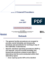 BSL-3 General Procedures Manual Outline