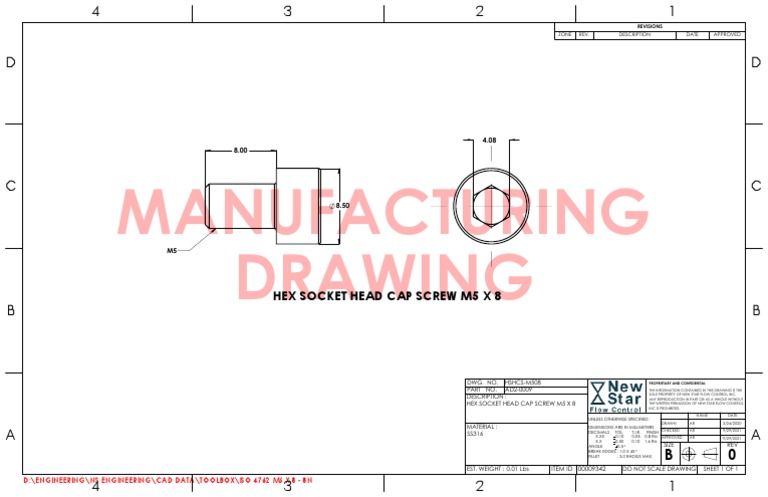 M5 Hex Socket Head Cap Screw Drawing | PDF