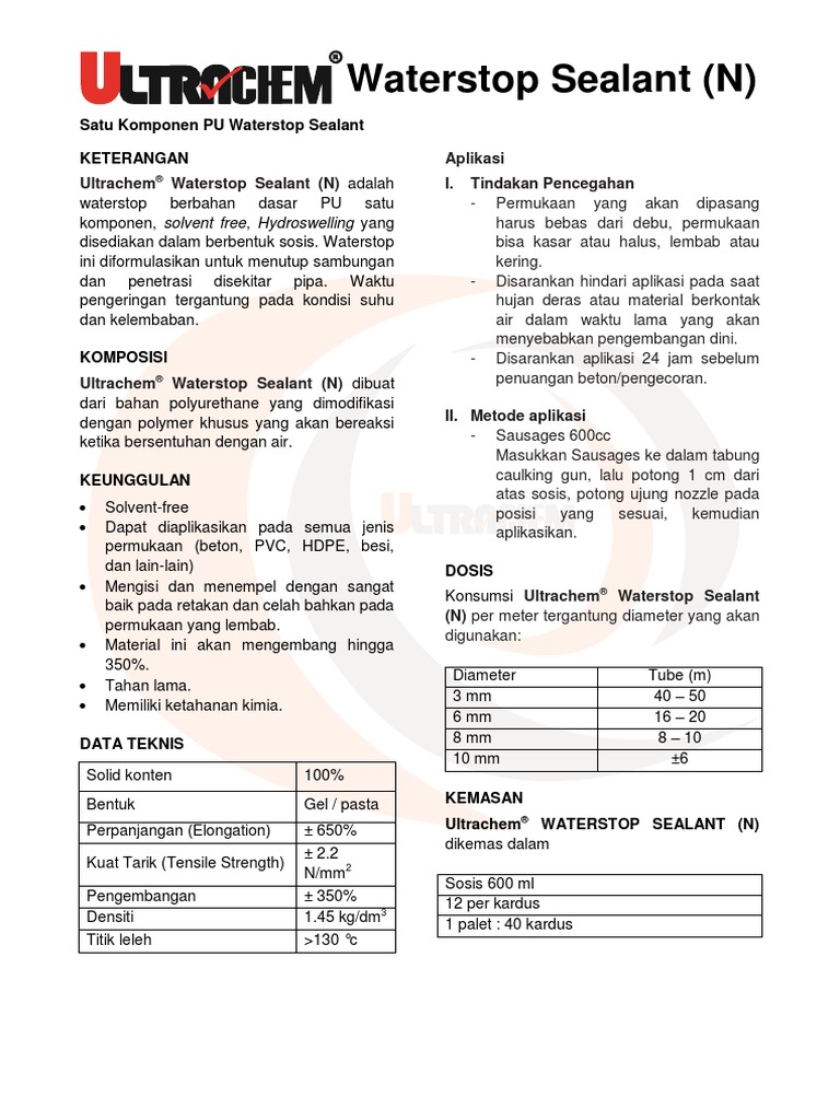 TDS Waterstop Sealant PDF