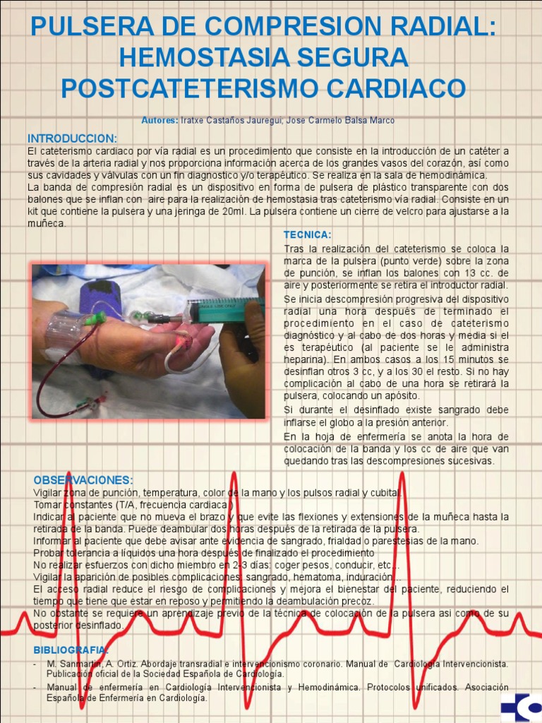 Pulsera de Compresión Radial en Cateterismo | PDF | Especialidades ...