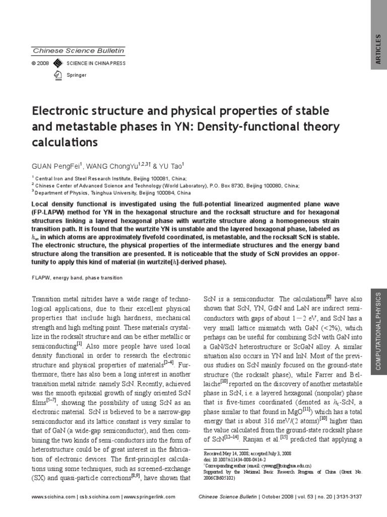 Full Text | PDF | Density Functional Theory | Crystal Structure