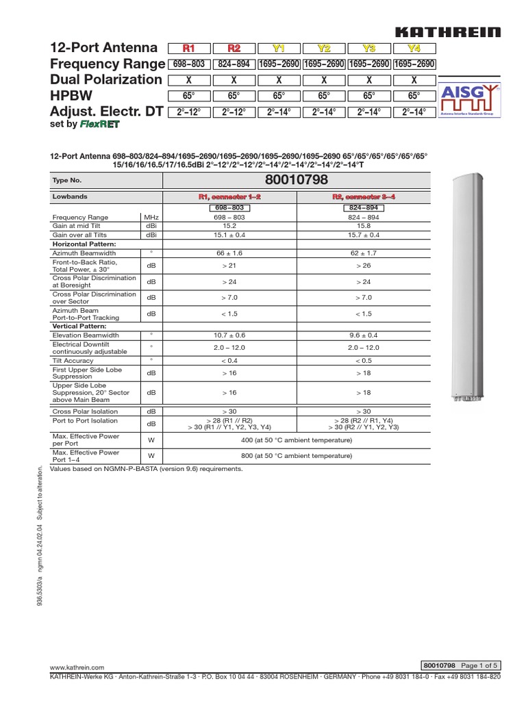 Technical Specifications and Performance Characteristics of a Multi