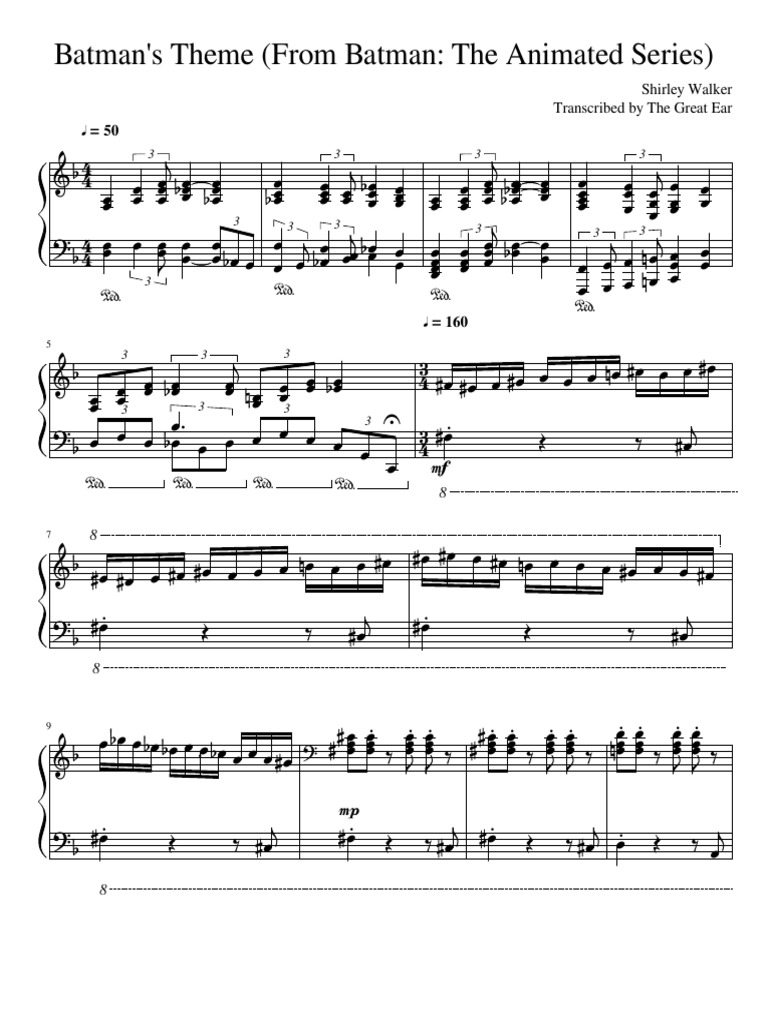 14 Batmans - Theme - From - Batman - The - Animated - Series - Sheets | PDF