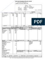 Payslip For The Month of March 2022: Earnings Deductions