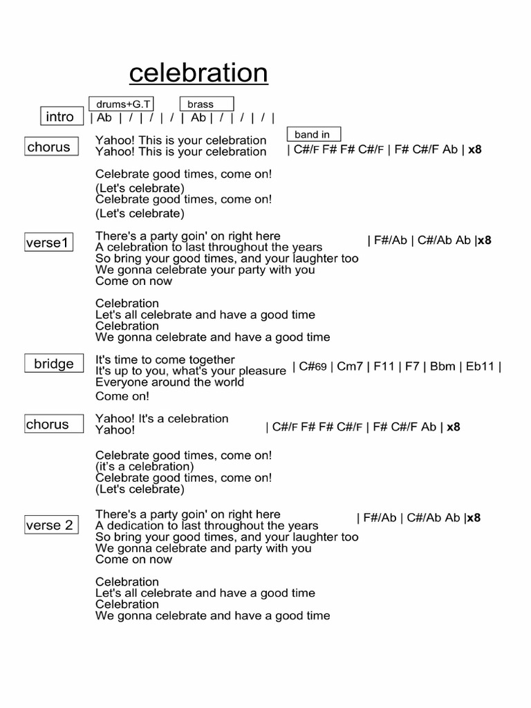 Celebration PDF Song Structure sites