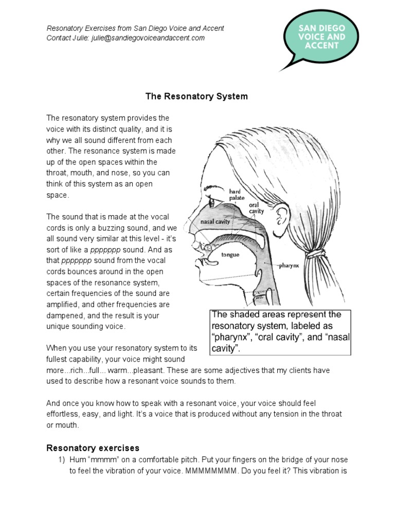 Resonant Voice Therapy Exercises | PDF | Human Voice