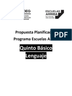 Propuesta Planificación 5° Básico Lenguaje - VF