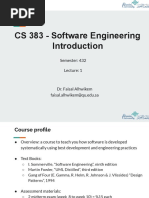 CS 383 - Software Engineering: Semester: 432