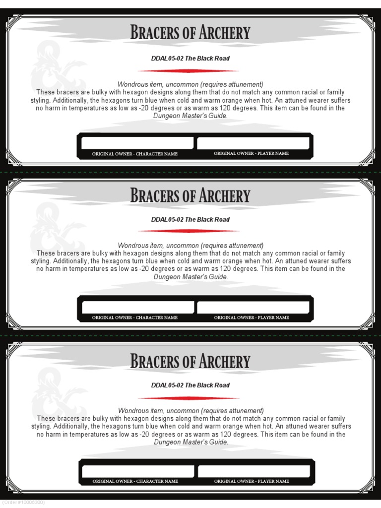 Bracers of Archery Wondrous Item, (Requires Attunement) PDF