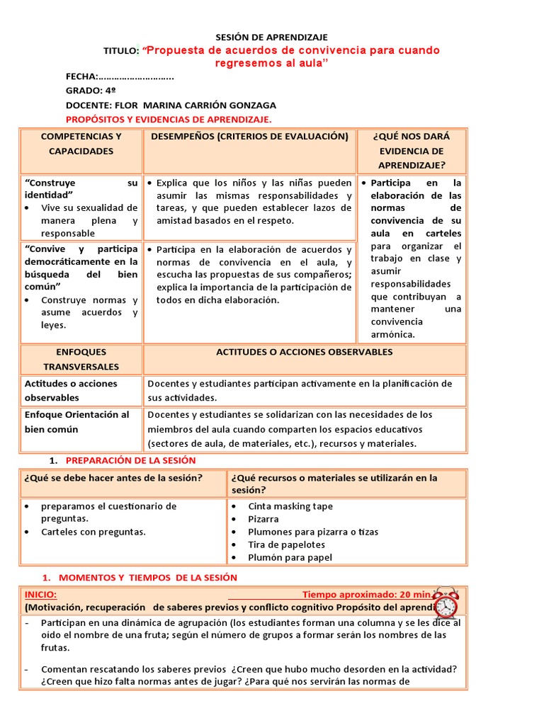 Normas de convivencia en el aula | PDF | Evaluación | Salón de clases