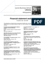 Melbourne Business School Library bibliographies on financial statement analysis