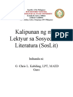 Kalipunan NG Mga Lektyur Sa Sosyedad at Literatura (Soslit) : Inihanda Ni: G. Chris L. Kabiling, LPT, Maed Guro