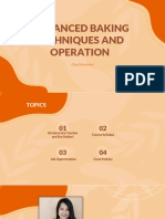 Advanced Baking Techniques and Operation: Class Orientation