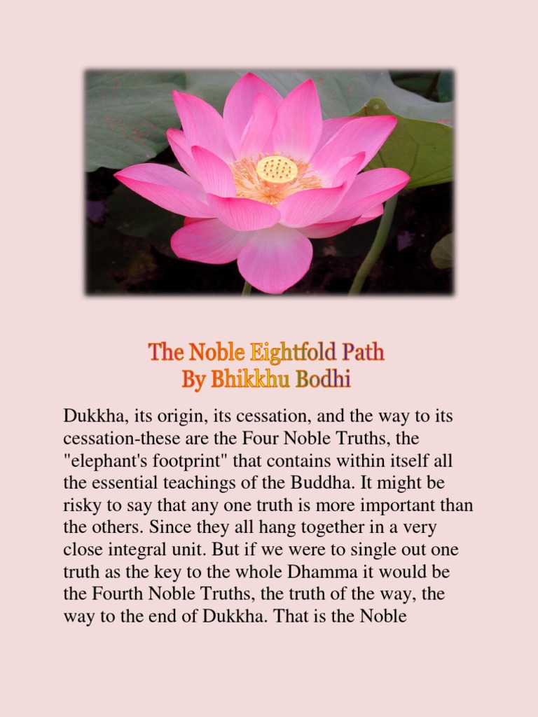 Understanding the Noble Eightfold Path | PDF | Noble Eightfold Path ...