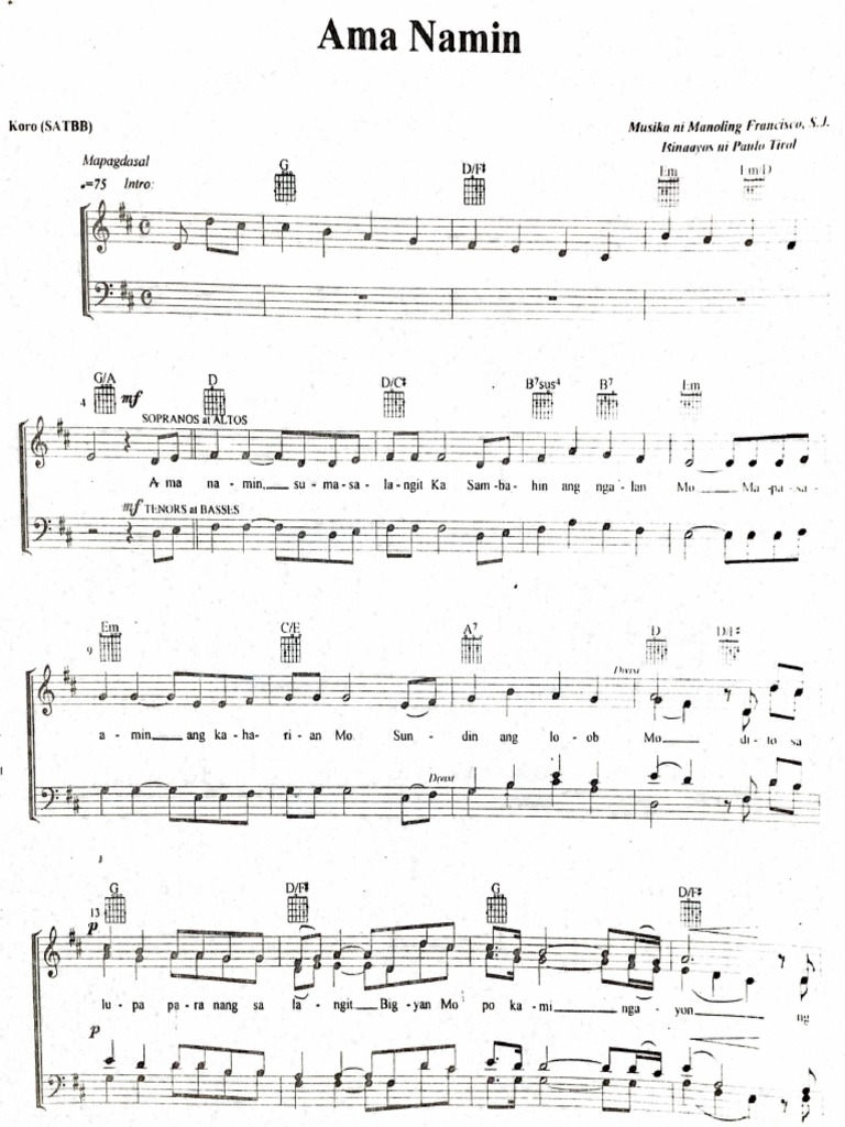 AMA NAMIN Francisco SATB | PDF