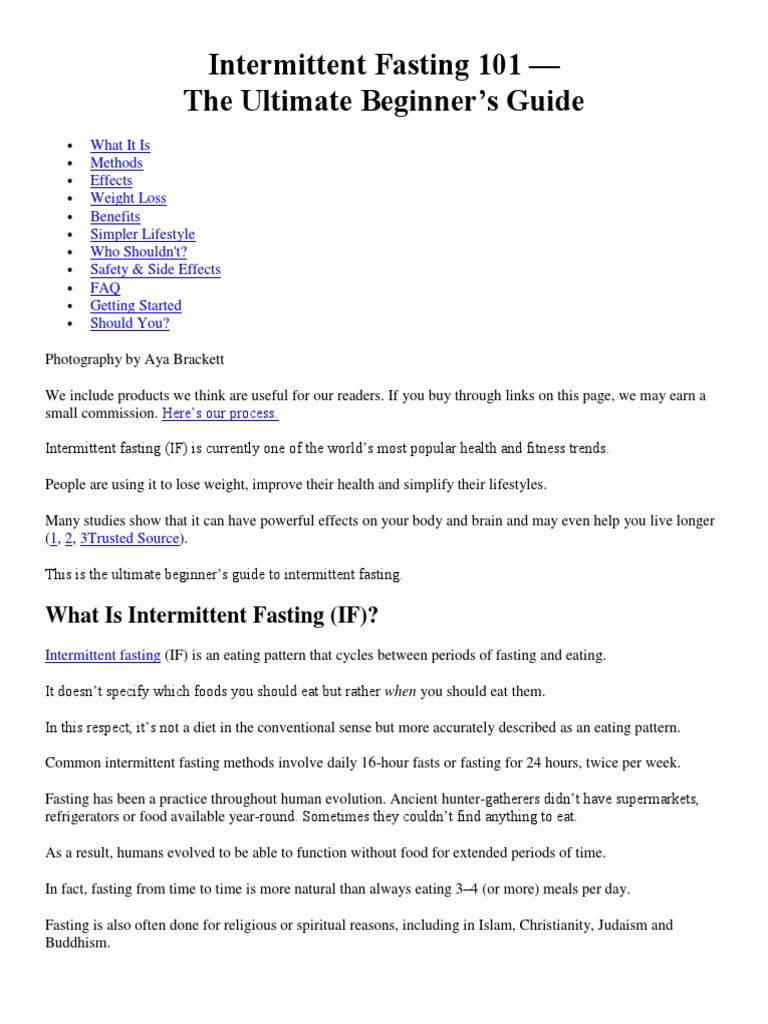 Intermittent Fasting 101 - The Ultimate Beginner's Guide | PDF ...