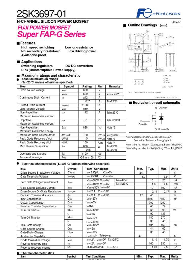 FUJI F5033 MOSFET Datasheet Overview | PDF