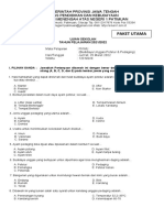 Soal Pilihan Ganda Dan Essay Budidaya Unggas Pedaging Kelas Xii Us 35 y