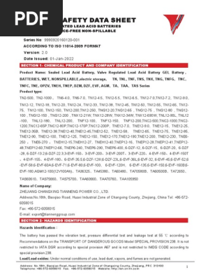 VRLA Battery MSDS and Safety Guidelines | PDF | Lead | Sulfuric Acid