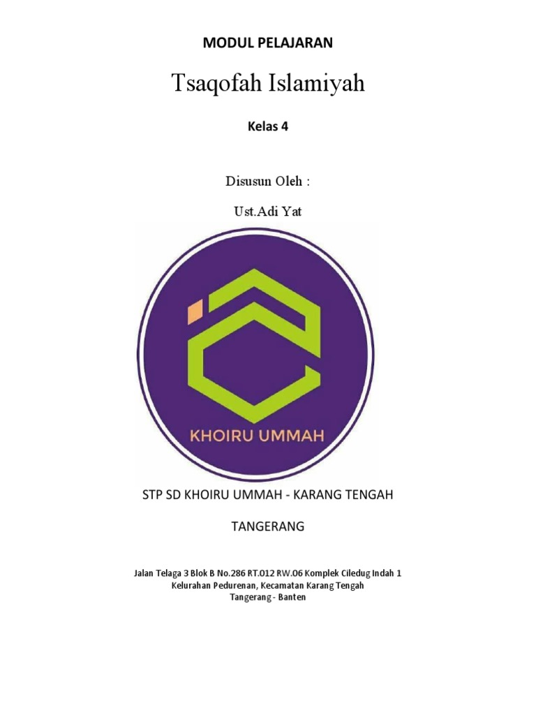 Modul Tsaqofah Islamiyah Kelas 4 | PDF