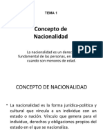 CONCEPTO DE NACIONALIDAD Y ADQUISICION DE LA NACIONALIDAD ESPAÑOLA