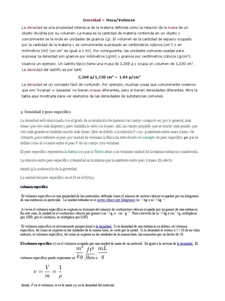Centimetros Cubicos Y Mililitros Es Lo Mismo Dens Id Ad | PDF | Densidad | Viscosidad