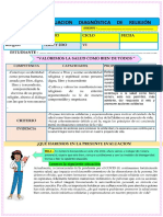 EVALUACION DIAGNOSICA - RELIGION - CICLO VI -1ERO Y 2DO