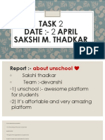 Task 2 Date:-2 April Sakshi M. Thadkar