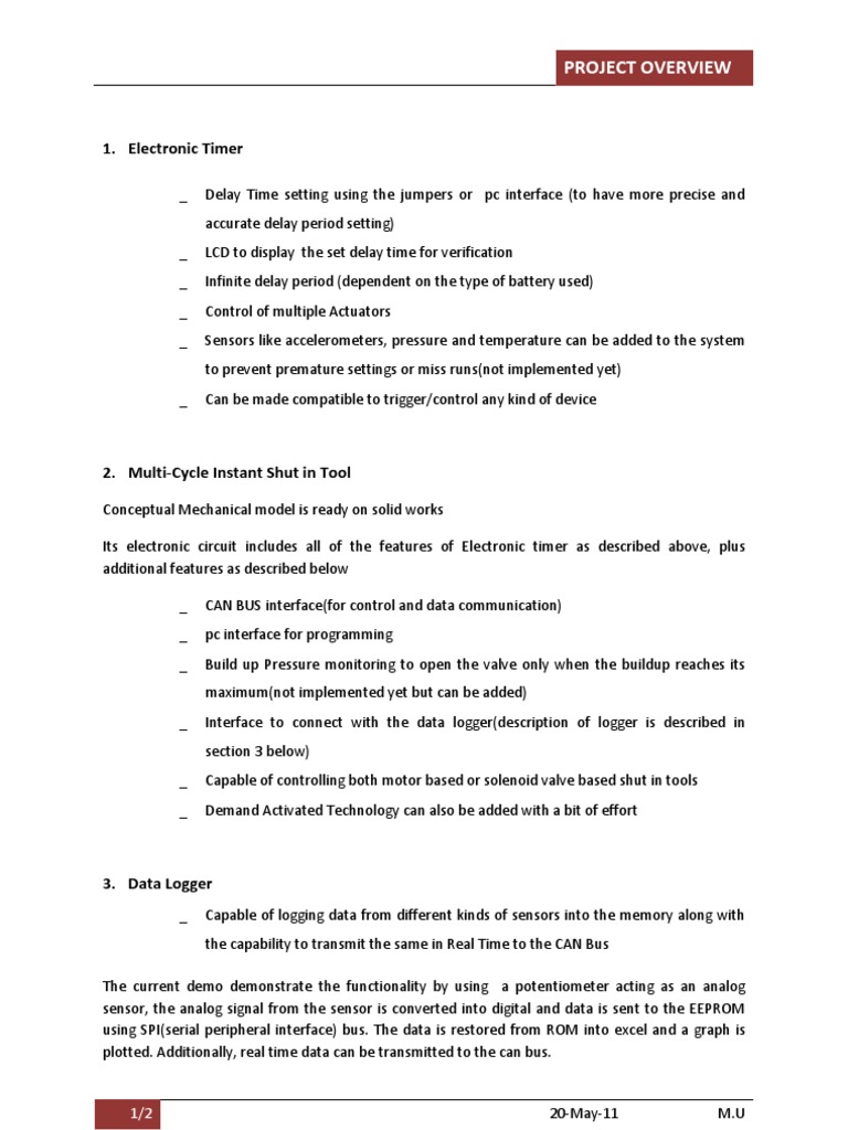 Project Overview | PDF | Interface (Computing) | Sensor