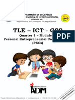 Tle - Ict - CSS: Quarter 1 - Module 0: Personal Entrepreneurial Competencies (Pecs)