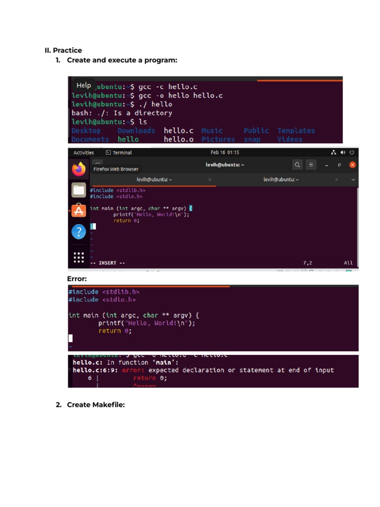 Ii practice 1 create and execute a program pdf