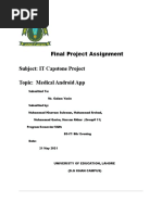 Final Project Assignment: Subject: IT Capstone Project Topic: Medical Android App