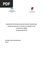 Masuri neconventionale de politica monetara adoptate de Banca Centrala Europeana in contextul crizei globale recente