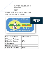 Name of Students ID Numbers 1.tamene Andarge 2.betselot Gashu 1710 3.kassahun 4.getnet Manaye 5. Mesfin Solomon 1774