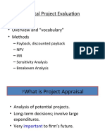 Capital Project Evaluation: - Overview and "Vocabulary" - Methods