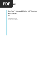 Opentext™ Extended Ecm For Sap® Solutions Release Notes