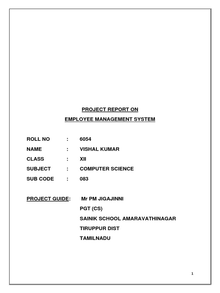 Project Report On Employee Management System | PDF | Software Testing ...