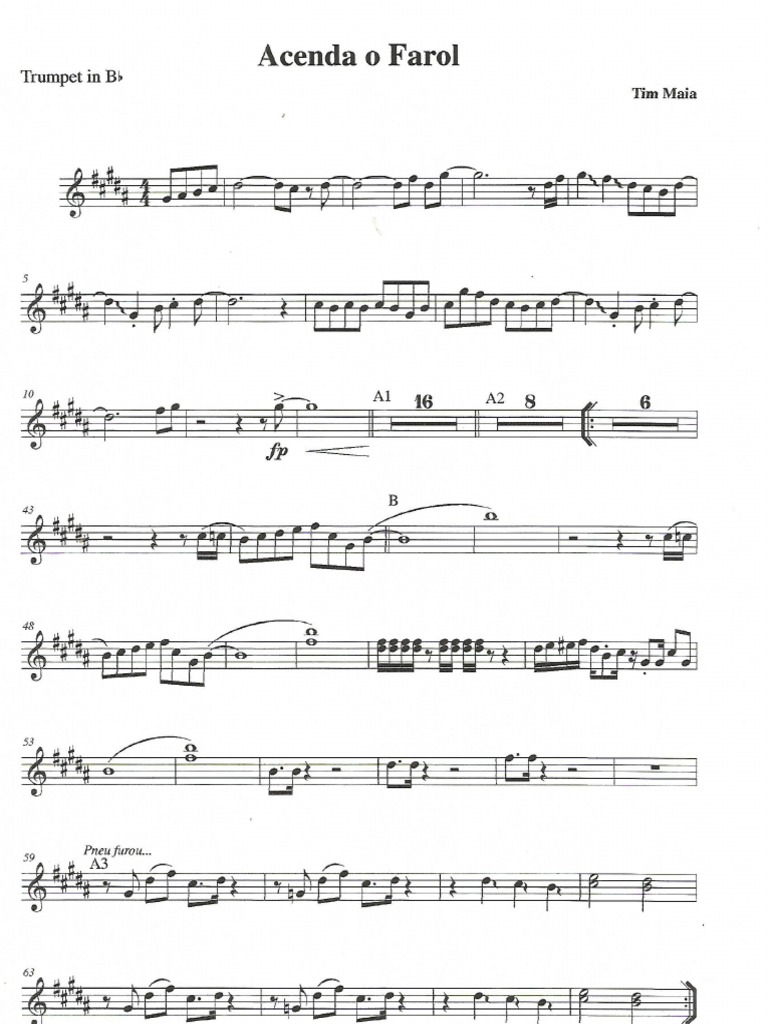 Acenda o Farol - Trompete e Sax Tenor | PDF