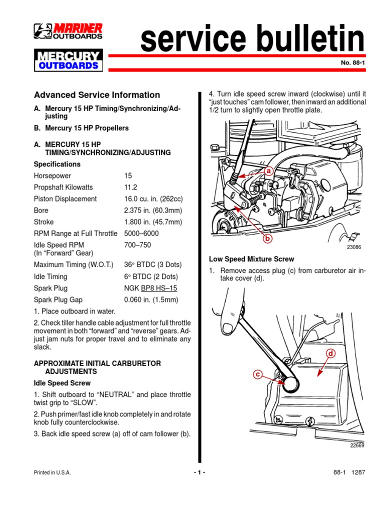 Mercury 15 2t Timing | Carburetor | Throttle