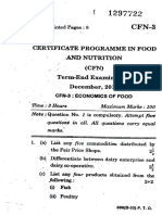 Certificate Programme in Food:And Nutrition (CFN) Term-End Examination December, 2019