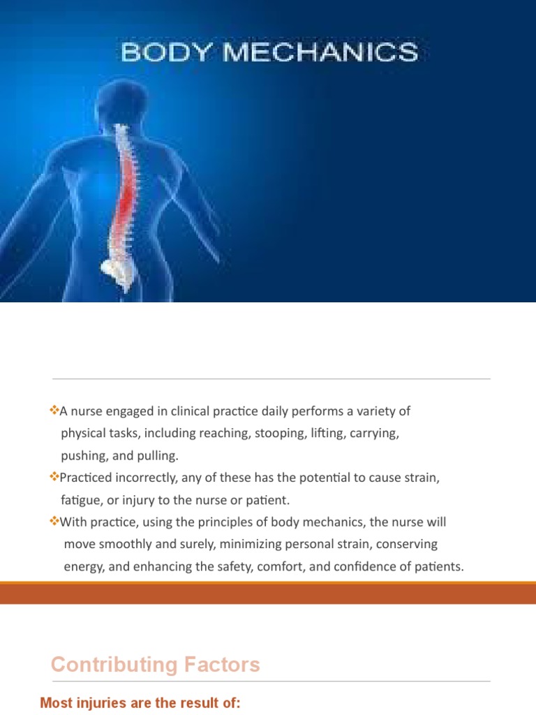 Maintaining Proper Body Mechanics for Nurses PDF Force Friction