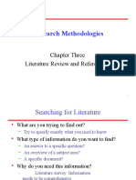 Research Methodologies: Chapter Three Literature Review and Referencing