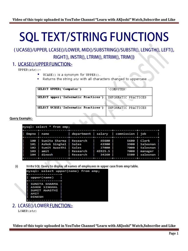Sql string functions a comprehensive guide to common sql string