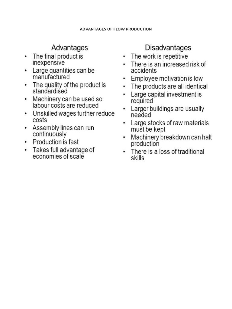 Benefits of Flow Production | PDF