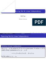 Lecture 6: Spanning Set & Linear Independency: Elif Tan